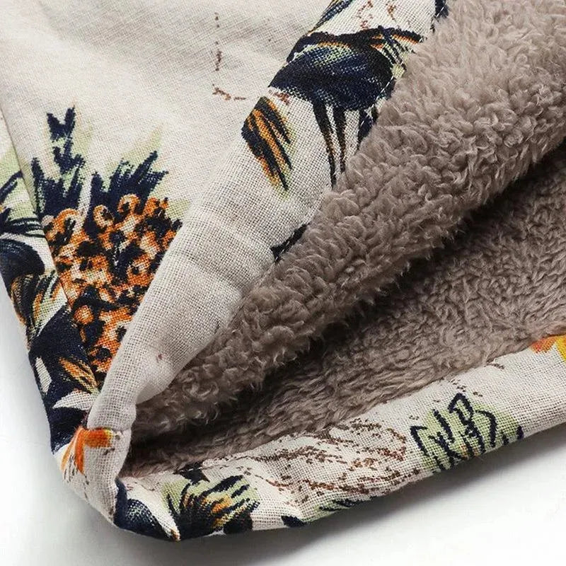 Women's Hooded Floral Overcoat Loose Fit Style