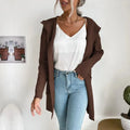 Women’s Hooded Longline Cardigan Sweater – Cozy Knit