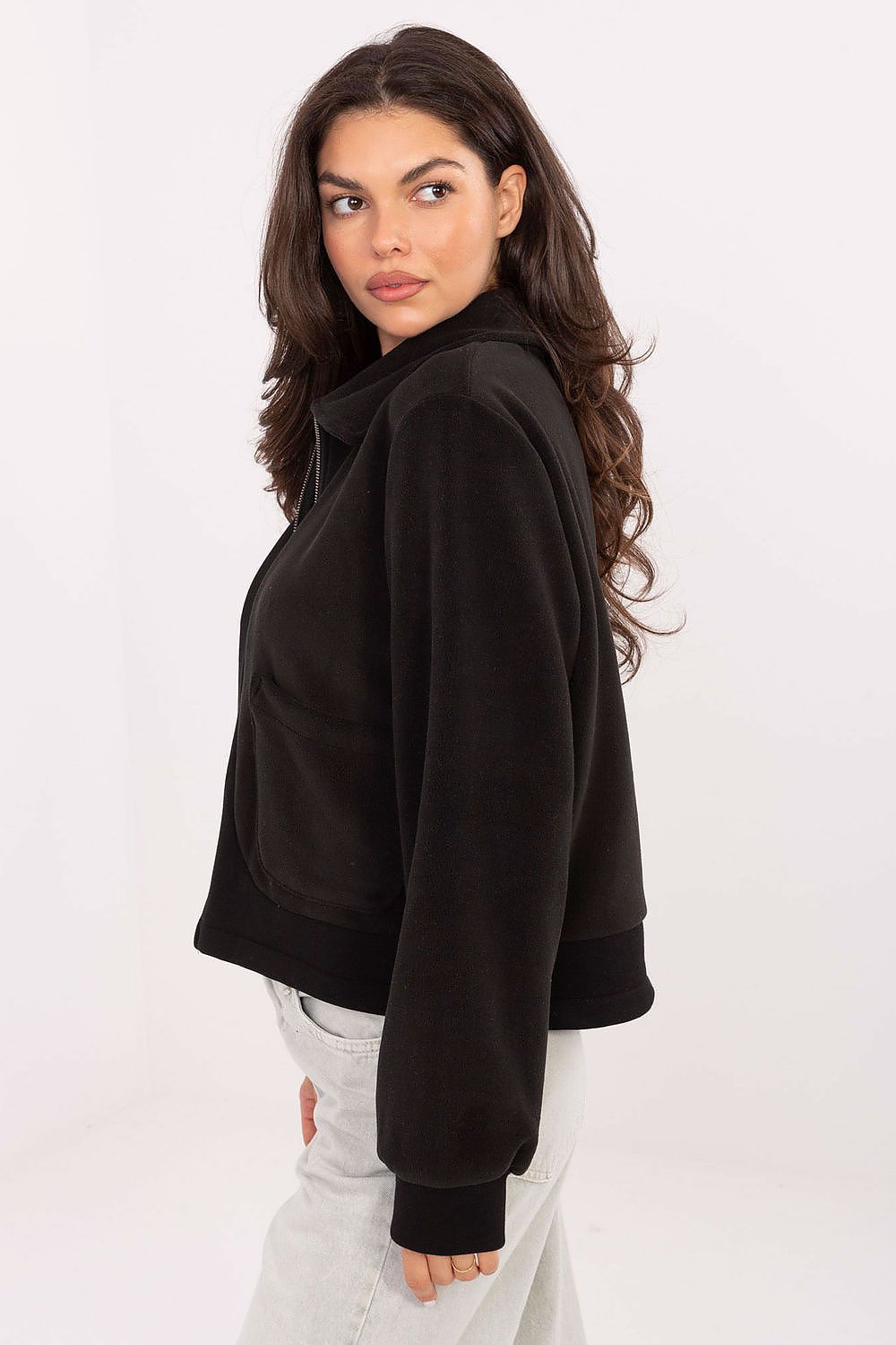Women's Lightweight Viscose Bomber Jacket — Black