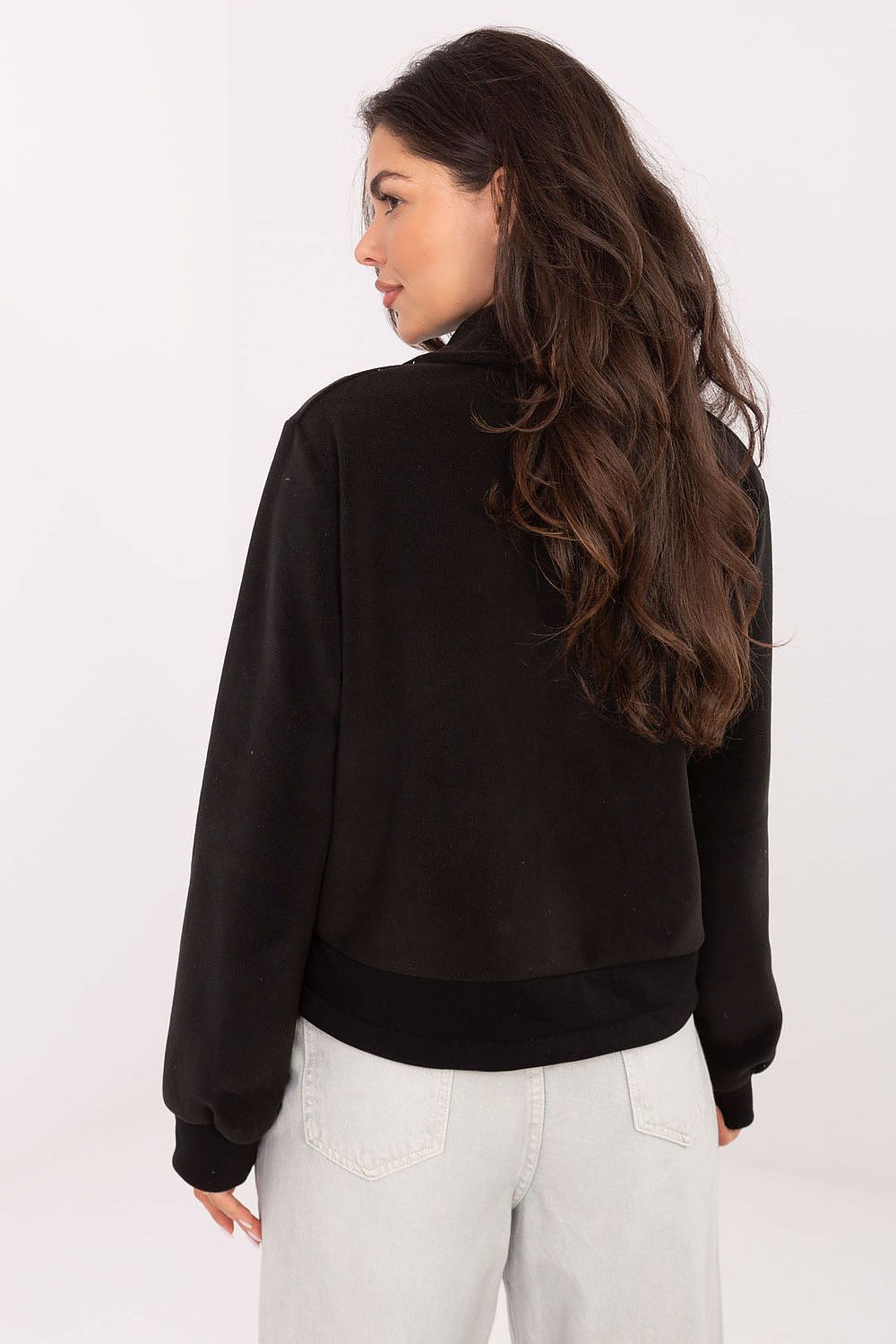 Women's Lightweight Viscose Bomber Jacket — Black