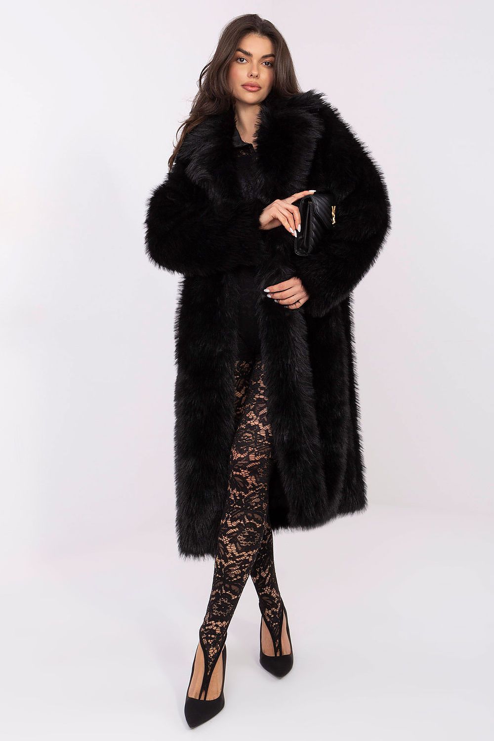 Women's Long Fur Coat Elegant Warm Style