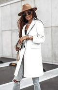 Women's Long Overcoat Open Front Minimalist Style