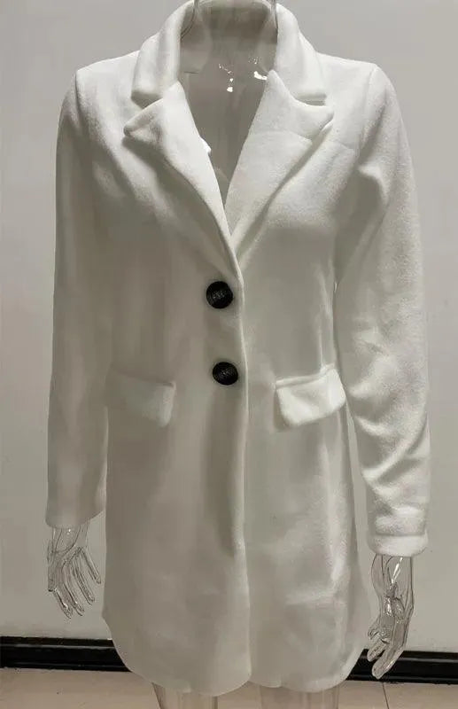 Women's Long Overcoat Open Front Minimalist Style