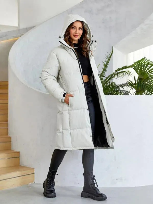 Women's Long Puffer Coat Warm Windproof Style