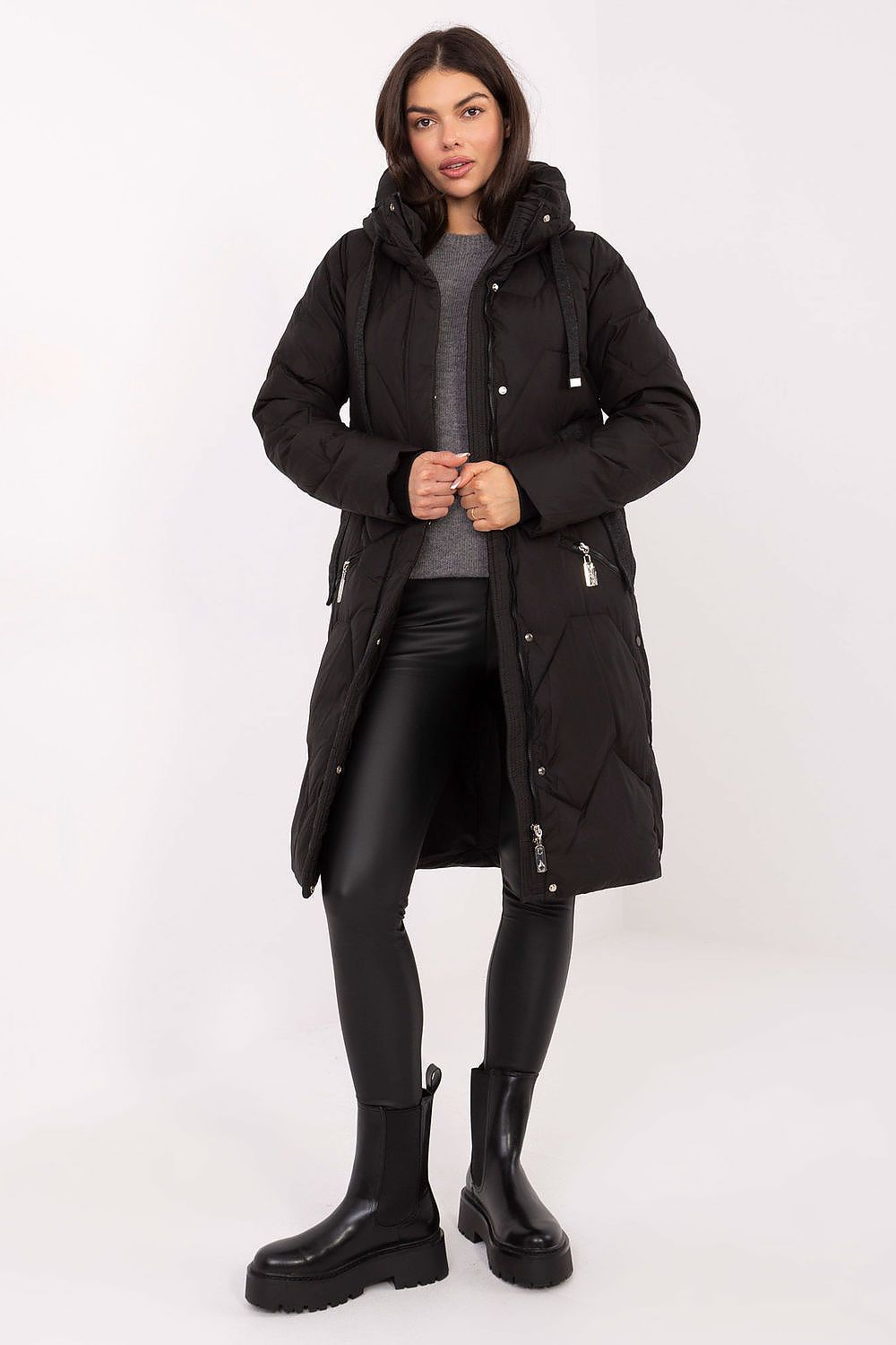 Women's Long Quilted Hooded Puffer Coat