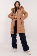 Women's Long Quilted Puffer Jacket — Brown