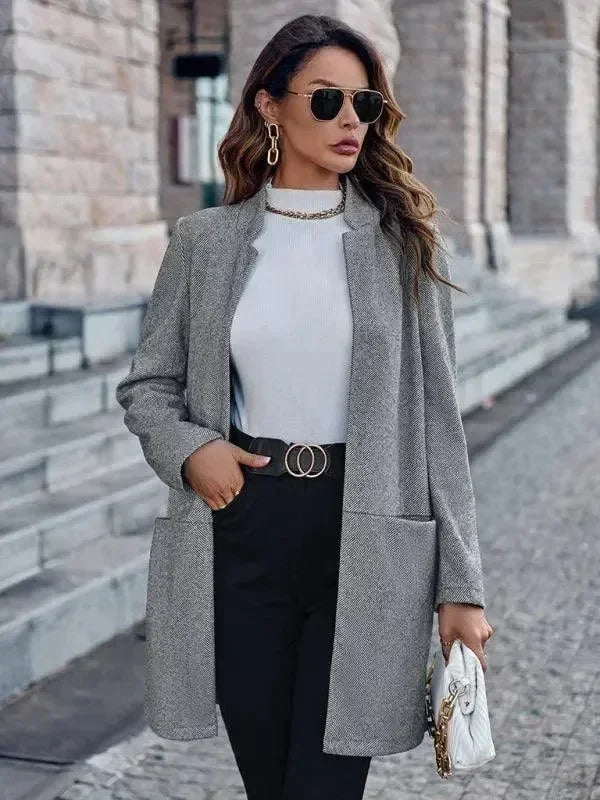 Women's Long Trench Coat Slim Fit Elegant Style