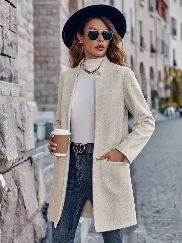 Women's Long Trench Coat Slim Fit Elegant Style