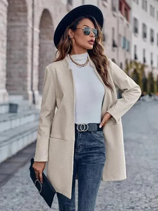 Women's Long Trench Coat Slim Fit Elegant Style