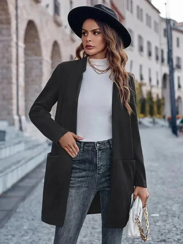 Women's Long Trench Coat Slim Fit Elegant Style