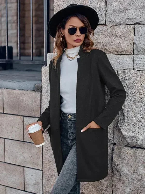 Women's Long Trench Coat Slim Fit Elegant Style