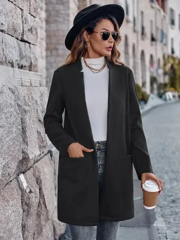 Women's Long Trench Coat Slim Fit Elegant Style