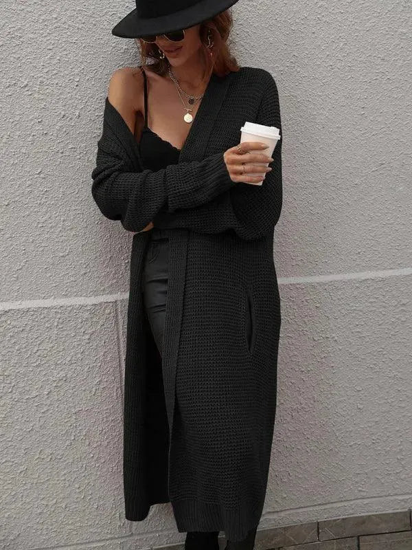 Women’s Longline Slip-On Cardigan Sweater – Relaxed V-Neck Layer