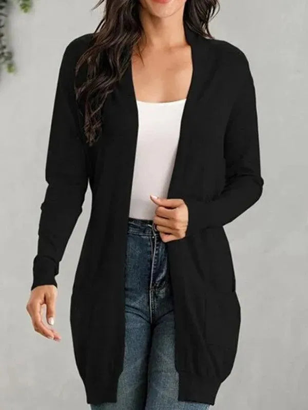 Women's Longline V-Neck Slip-On Cardigan Sweater