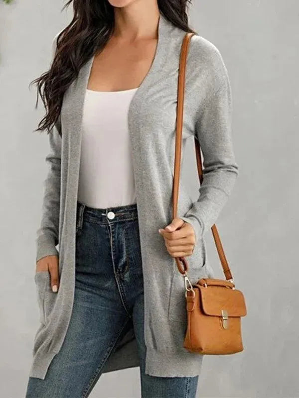 Women's Longline V-Neck Slip-On Cardigan Sweater