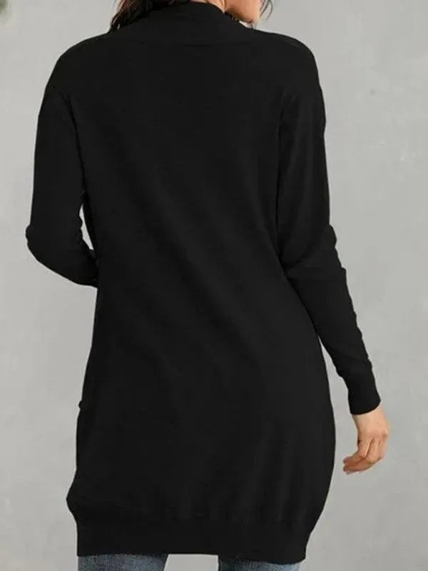 Women's Longline V-Neck Slip-On Cardigan Sweater