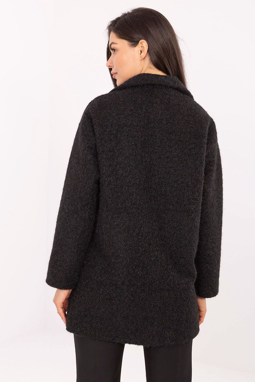 Women's Mid Length Elegant Overcoat — Black