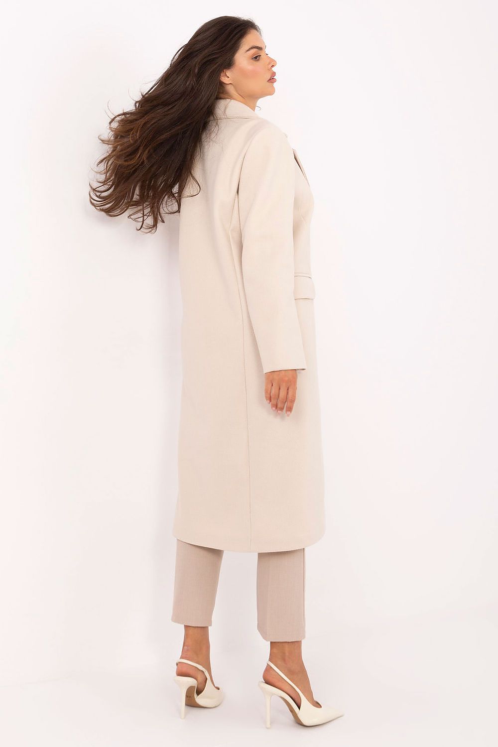 Women's Minimalist Long Overcoat — Beige
