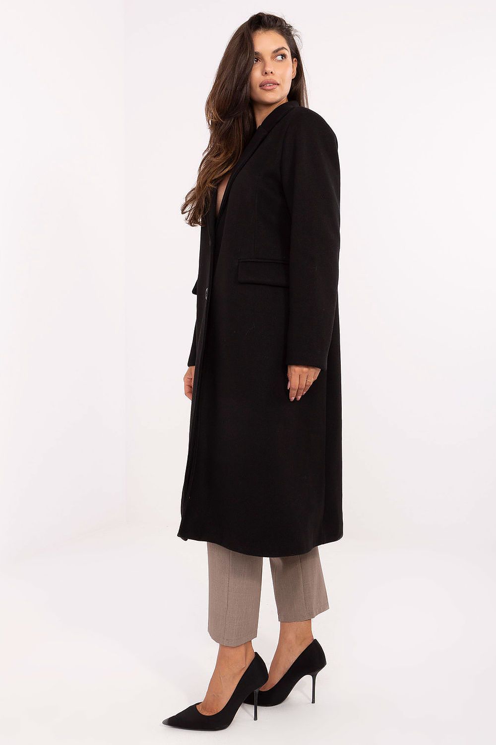 Women's Minimalist Long Overcoat — Beige