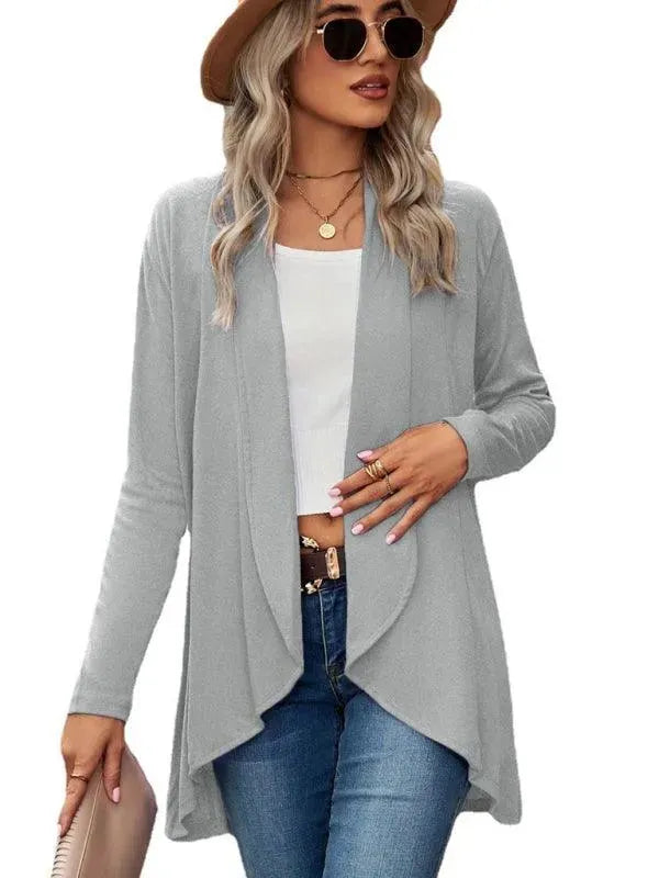 Women’s Open Front Longline Cardigan Sweater – Relaxed Fit