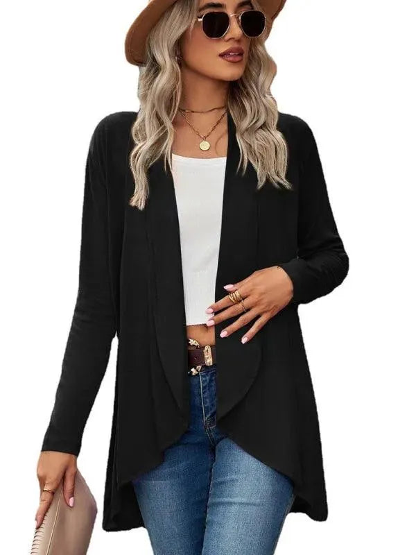 Women’s Open Front Longline Cardigan Sweater – Relaxed Fit