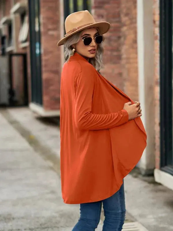 Women’s Open Front Longline Cardigan Sweater – Relaxed Fit