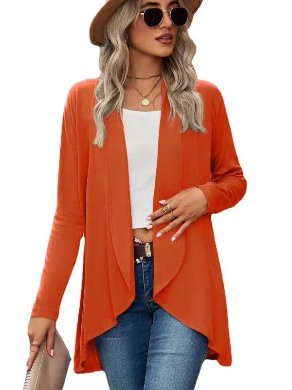 Women’s Open Front Longline Cardigan Sweater – Relaxed Fit
