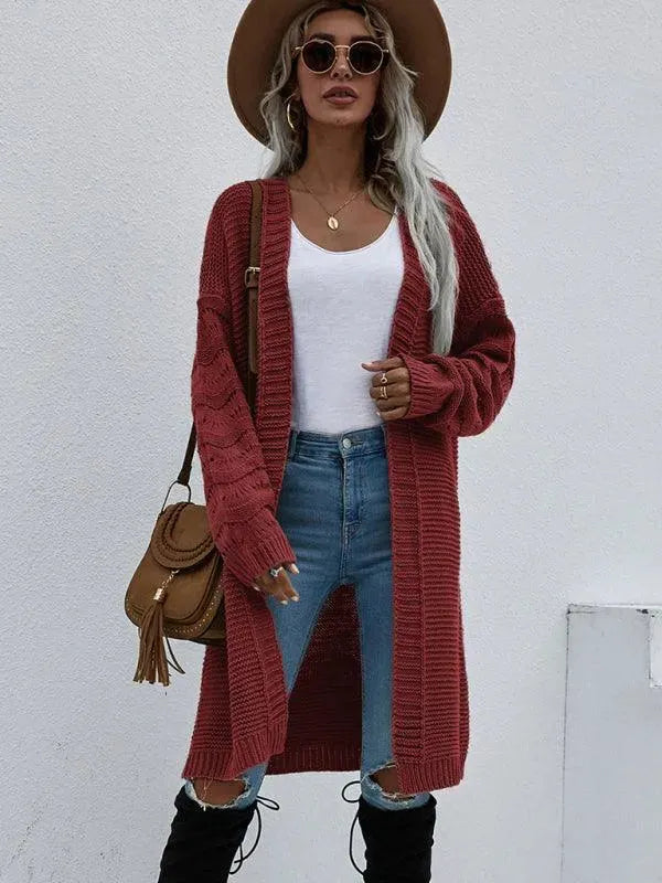 Women’s Open Knit Longline Cardigan Sweater – Lightweight