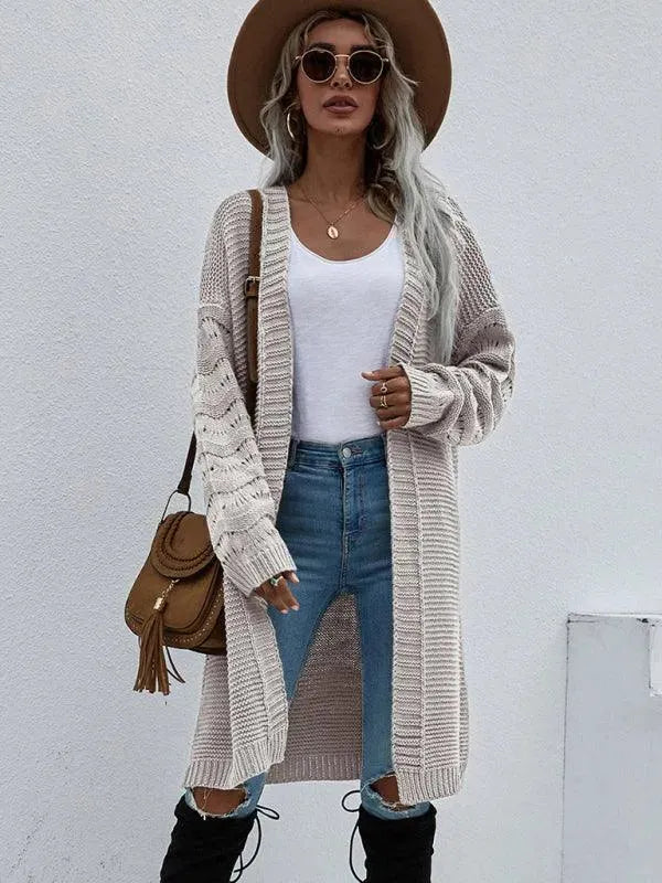 Women’s Open Knit Longline Cardigan Sweater – Lightweight