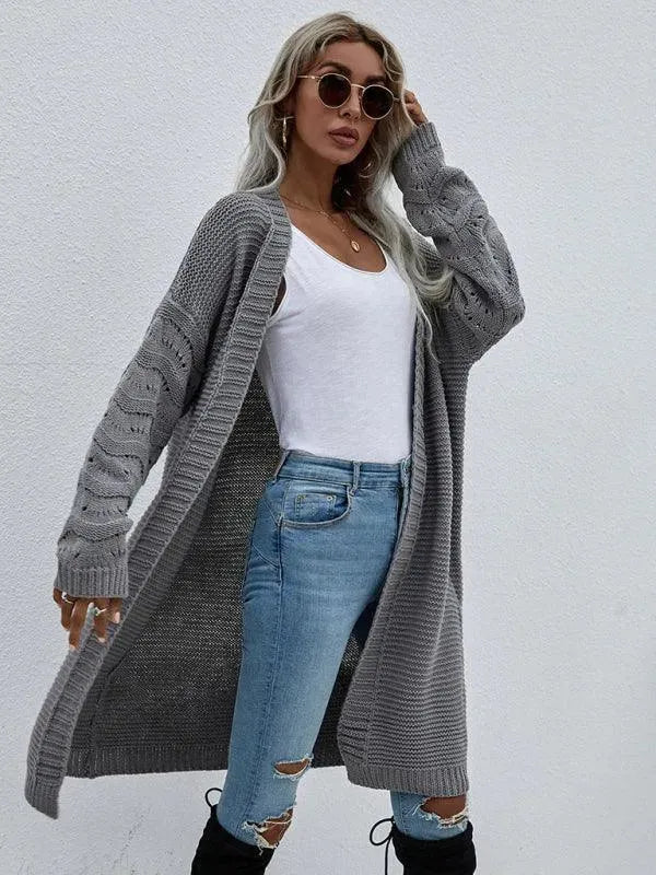 Women’s Open Knit Longline Cardigan Sweater – Lightweight