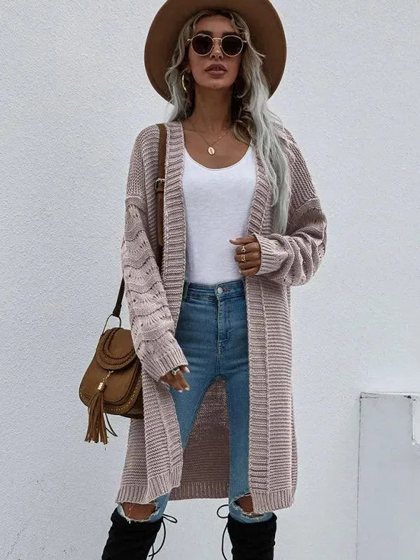 Women’s Open Knit Longline Cardigan Sweater – Lightweight