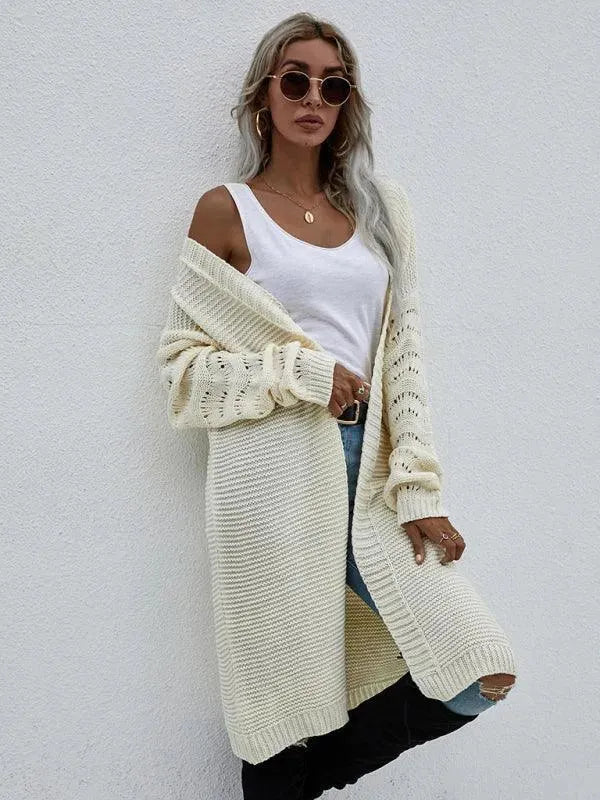 Women’s Open Knit Longline Cardigan Sweater – Lightweight