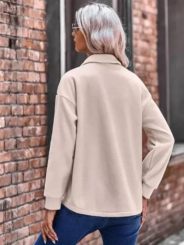 Women's Patchwork Coat Loose Fit Button Style