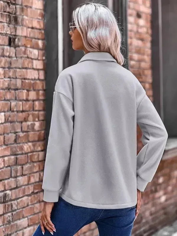 Women's Patchwork Coat Loose Fit Button Style