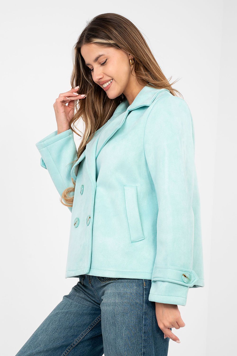 Women's Pea Coat Double Breasted Casual Style