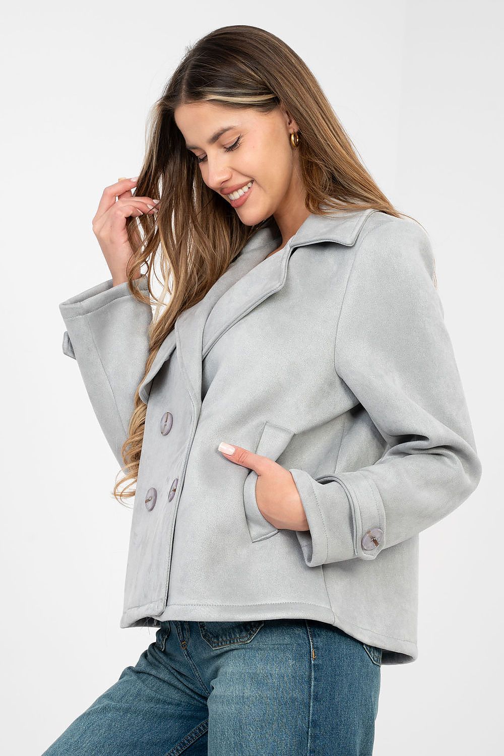 Women's Pea Coat Double Breasted Casual Style
