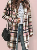 Women's Plaid Overcoat Oversized Casual Style