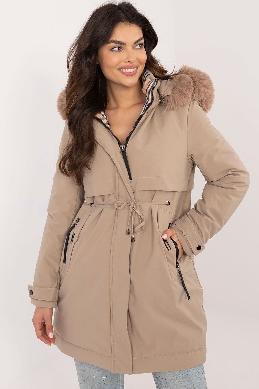 Women's Puffer Parka Jacket Belted Winter Style