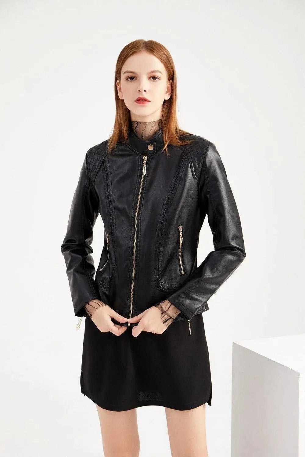 Women’s Quilted Biker Jacket Edgy Style