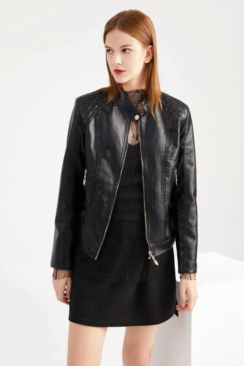 Women’s Quilted Biker Jacket Edgy Style