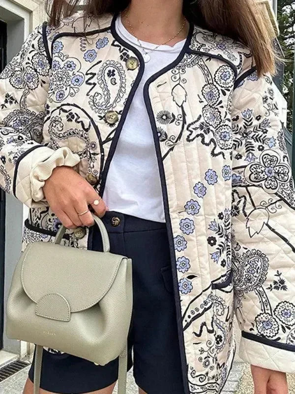 Women's Quilted Coat Slim Fit Patchwork Style