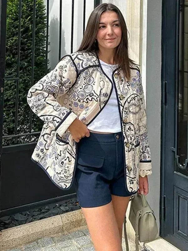 Women's Quilted Coat Slim Fit Patchwork Style
