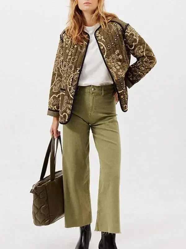 Women's Quilted Coat Slim Fit Patchwork Style