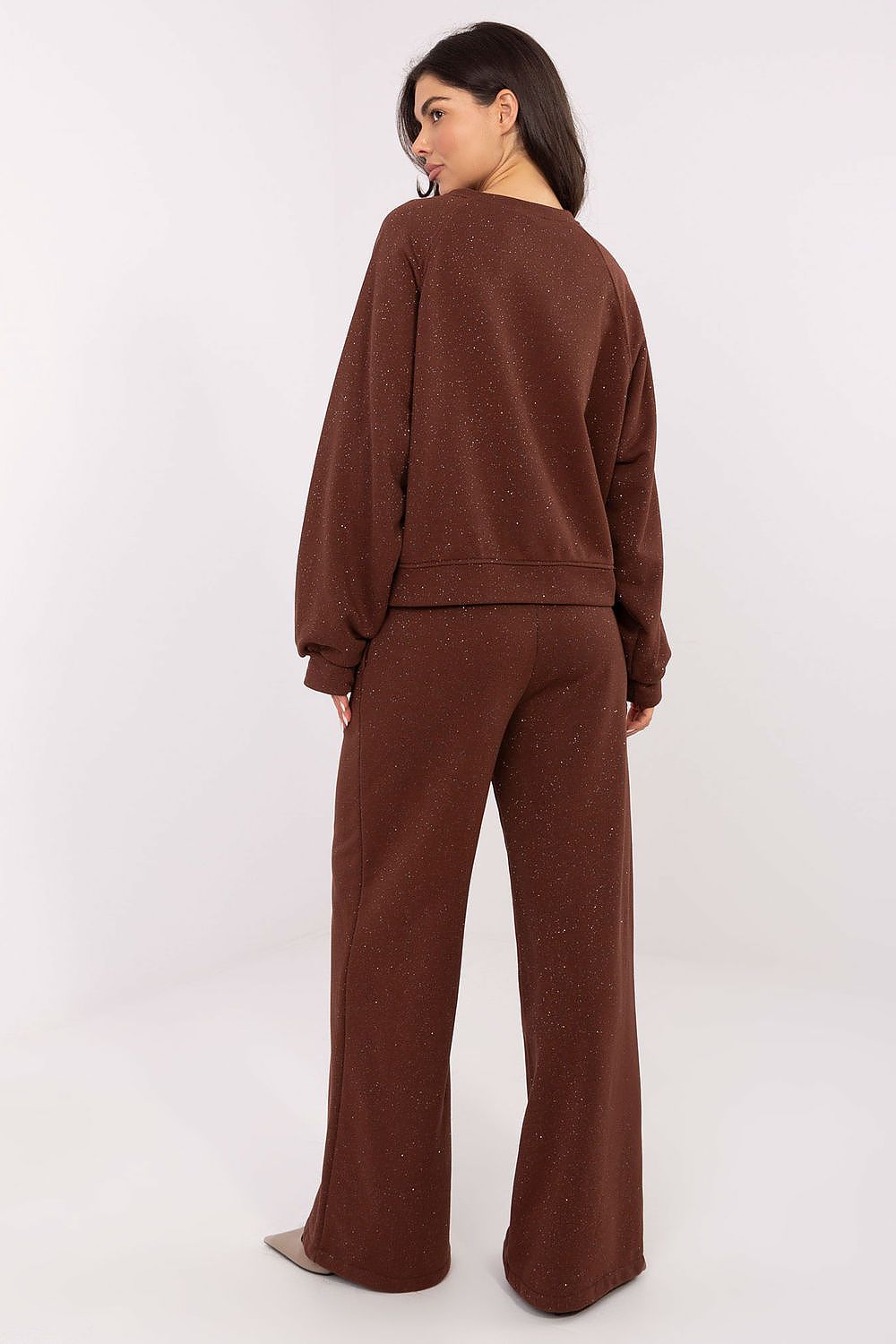 Women's Satin Sheen Tracksuit Trousers — Brown
