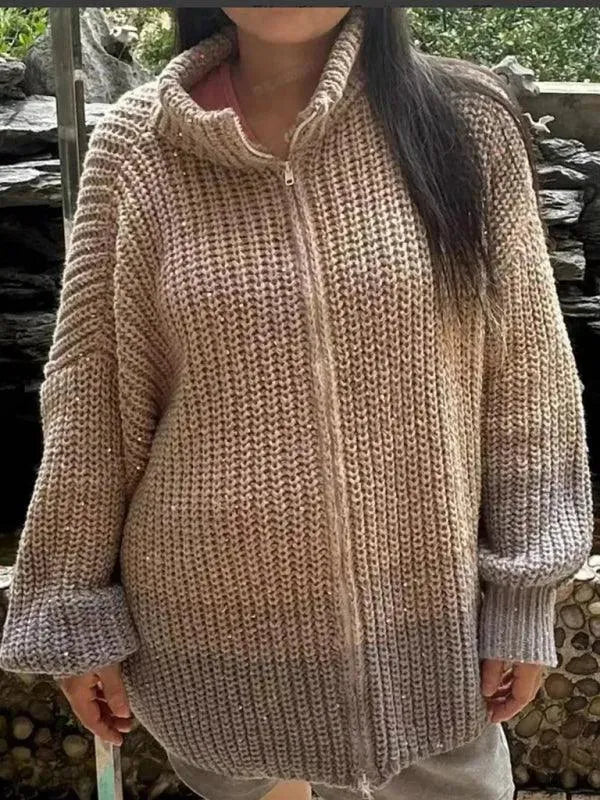 Women’s Sequin V-Neck Cardigan Sweater – Elegant Knit