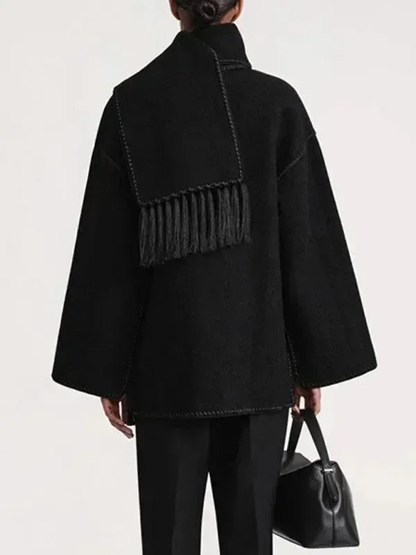 Women's Shawl Coat Button Closure Warm Style