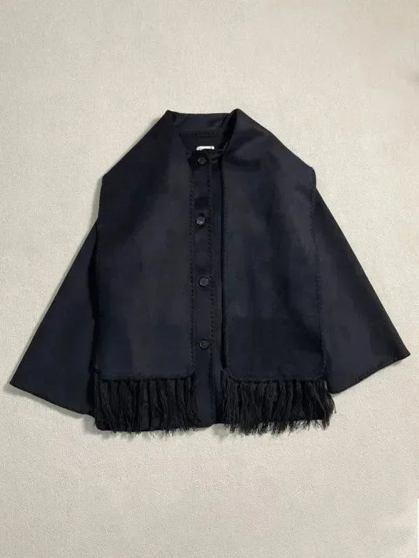 Women's Shawl Coat Button Closure Warm Style