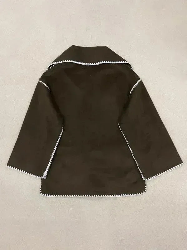 Women's Shawl Coat Button Closure Warm Style