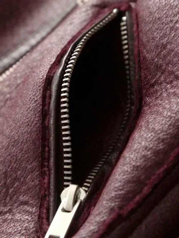 Women's Shearling Motorcycle Coat Belted Casual Style