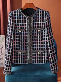 Women’s Slim Plaid Tweed Jacket Style
